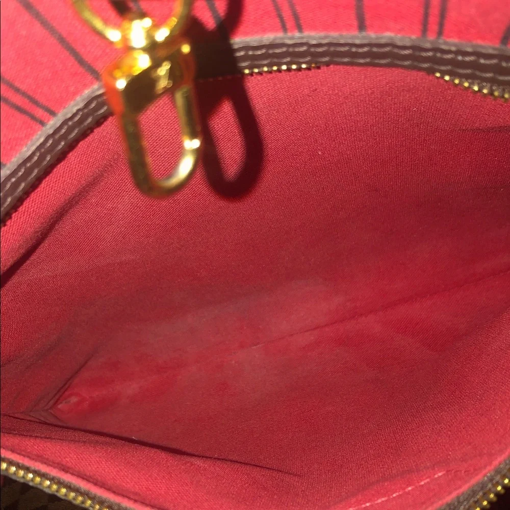 LOUIS VUITTON Damier Ebene Neverfull GM Red Interior Dust Bag Organizer